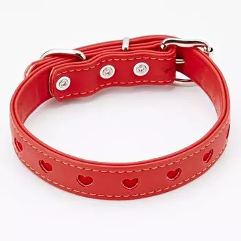 Petio Hearty Flat Collar Red 24mm для собак с короткой шерстью среднего размера красный