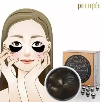 PETITFEE - Black Pearl & Gold Eye Patch 60pcs