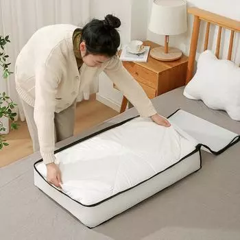 PEVA Foldable Storage Bag Translucent Clothes Blanket Quilt Closet Sweater Organizer Zipper Storage Box Pouches Dust Case Cube As picture show