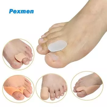 Pexmen 2 шт. гелевая прокладка для пальцев ног, протектор Hallux Valgus, корректор косточки большого пальца ноги, молоток, разделитель для перекрывающихся пальцев ног, облегчение боли в пальцах ног