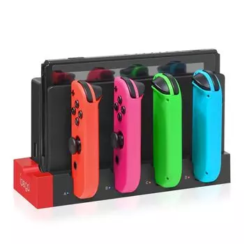 PGRTYOF Switch Switch OLED Зарядная подставка Контроллер Зарядная док-станция для Switch Joycon Зарядка до 4 Совместимость с Switch и Switch OLED 4