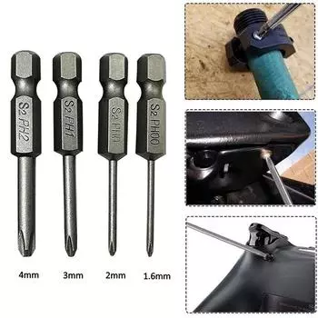 PH00 Screwdriver Bits PH1 PH2 4Pcs/set 50mm Alloy Steel