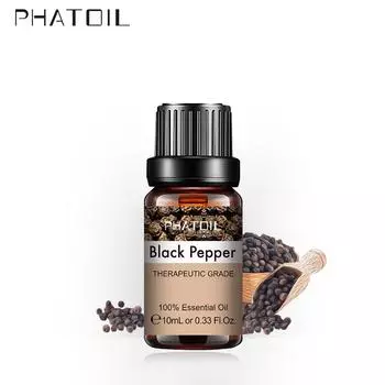PHATOIL 10/20/30 мл чистое эфирное масло черного перца для спа-массажа увлажнители воздуха для дома, автомобиля и офиса способствуют пищеварению 1 pc