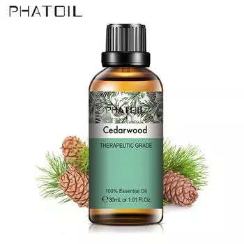 PHATOIL 30 мл Чистое антибактериальное эфирное масло кедра Дегельминтизация Здоровый успокаивающий воздух Свежий уход Спа-массаж Повышение иммунитета Водорастворимое масло 1 PC