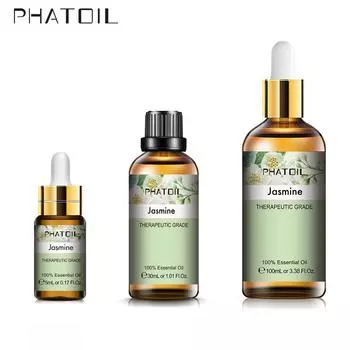 PHATOIL 5/10/30/100 мл Натуральное эфирное масло жасмина с капельницей Эмоциональный баланс Очиститель воздуха Спа-массаж Здоровый уход Масло с цветочным ароматом 1 PC