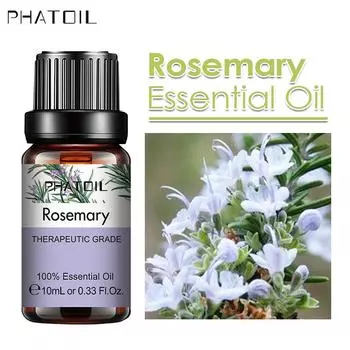 PHATOIL 5 мл/10 мл/15 мл/30 мл/100 мл натуральное эфирное масло розмарина для изготовления свечей, мыла, парфюмерии, диффузор свежести воздуха, облегчение ухода за телом, здоровый уход Rosemary-5ml+Dropper