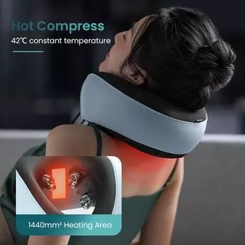 Philips Массажер для шеи PPM3104N Массажер шейного отдела позвоночника Многофункциональный массажер для шеи Четырехзонные массажные горячие пакеты синий