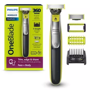 Philips Norelco OneBlade 360 Face Body гибридный электрический триммер бритва + & QP2834/70