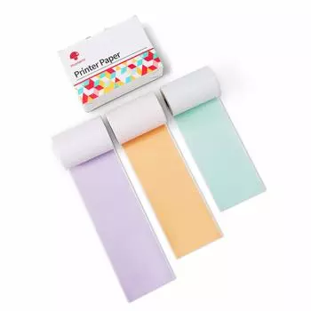 Phomemo M02 M02S M02 PRO M03 M04S M04AS T02 Бумага подлинная 3-цветная термобумага в рулонах 3 рулона рулонная бумажная лента для портативного карманного Bluetooth-мобильного устройства