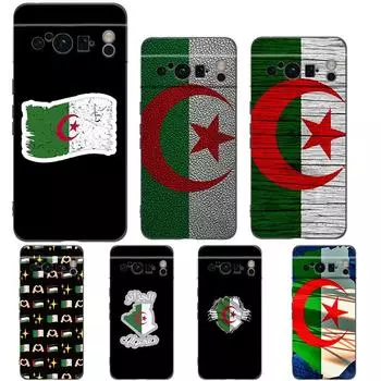 Phone Case For Google Pixel 8 A 7 6 Pro 6A 5G Black Soft Shockproof Back Cover Silicone TPU Shell Coque Algeria Flag Pixel 8