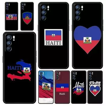 Phone Case For Oppo Find X6 Pro X5 A54 A53 A52 A9 A15 A95 A17 A76 A74 A57 A31 Reno8 Reno7 Reno6 Pro 5G Cover shipping Haiti Flag Oppo Reno7 5G
