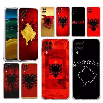 Phone Case For Samsung A54 A52 A50 A70 A10 A30 A40 A20S A20E A02S A12 A14 A22 A24 A42 A34 A32 5G A04s Clear Cover Albania flag Samsung A52