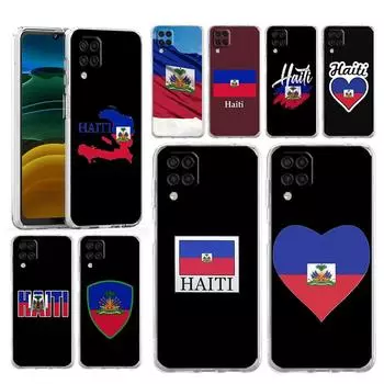 Phone Case For Samsung A54 A52 A50 A70 A10 A30 A40 A20S A20E A02S A12 A14 A22 A24 A42 A34 A32 5G A04s Cover shipping Haiti Flag Samsung A12