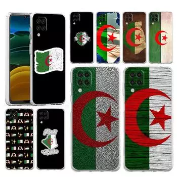 Phone Case for Samsung Galaxy A13 A15 A25 A51 A71 A21S A11 A12 A31 A52 A41 A23 A53 A73 A32 5G A03S A05s Clear Cover Algeria Flag Samsung A05