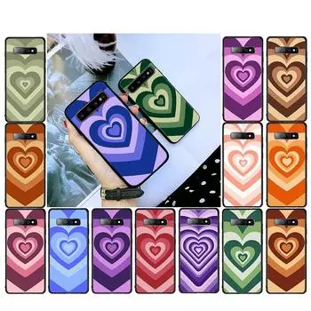 Phone Case for Samsung Galaxy S22 S20 Ultra S20 S22 Plus S21 S10 S9 S8 Plus S10E S20 FE Brown Heart Circle Phone Capa S8