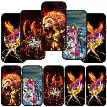 Phone Case for Samsung Galaxy S23 S24 iPhone 16 15 14 Xiaomi Redmi Note 13 12 11 8 Plus 10 9 Pro 13C Max X XR OPPO Huawei Cartoon Saint Seiya Cover for Redmi Note 10 Pro аэро
