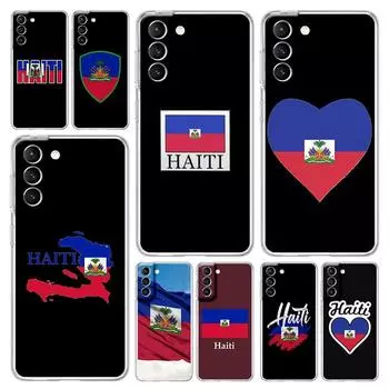 Phone Case For Samsung Galaxy S24 Plus S23 S22 S21 S20 FE Ultra 5G S10 S10E S9 Soft Clear Silicone Cover shipping Haiti Flag Samsung S20