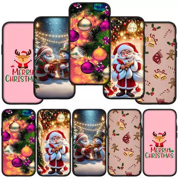 Чехол для телефона Samsung Galaxy S24 S23 iPhone 15 14 Xiaomi Redmi Note 13 12 11 8 10 9 Pro Max Plus X XR OPPO A15 Huawei Decoration Merry Christmas Deer for Redmi Note 13 4G аэро