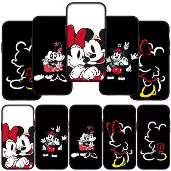 Phone Case for Samsung Galaxy S24 S23 iPhone 15 14 Xiaomi Redmi Note 13 12 11 8 10 9 Pro Max X XR OPPO A15 Huawei Mickey Cute Mouse Minnie Cover