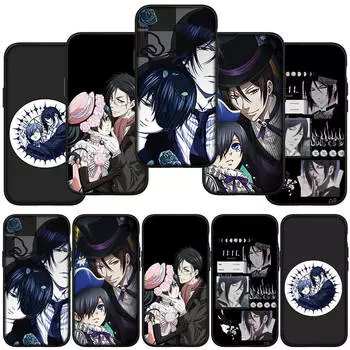Phone Case for Samsung Galaxy S24 S23 iPhone 15 14 Xiaomi Redmi Note 13 12 11 8 10 9 Pro Max X XR 13C 12C 9C OPPO A15 Huawei Comics Black Butler Cover