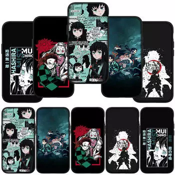 Phone Case for Samsung Galaxy S24 S23 iPhone 15 14 Xiaomi Redmi Note 13 12 11 8 10 9 Pro X XR OPPO Huawei Muichiro Tokito Nezuko Demon Slayer Tanjirou