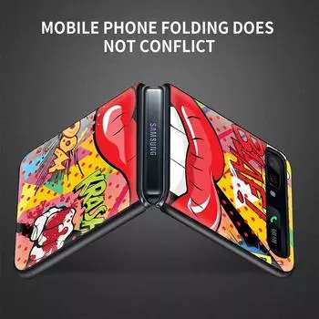 Чехол для телефона Samsung Galaxy Z Flip3 5G z флип-чехол Hard Shell Black Fundas PC para Anime Graffiti Sticker Samsung Z Flip3 5G