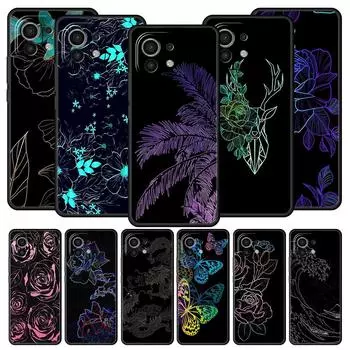Phone Case For Xiaomi Poco X4 X3 NFC F3 F4 M3 M4 Mi Note 12T 10 11 Ultra 11T 13 Pro 10T 12 Lite 9T 5G Cover Flower Grass Line Poco F4