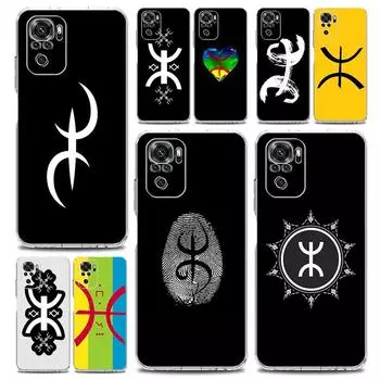 Phone Case For Xiaomi Redmi Note 13 12 5G 9S 9 8 10 11 Pro Plus 4G 9T 13C 12C10C 9C 9A 7 Clear Cover Amazigh Berber Flag Redmi 9A