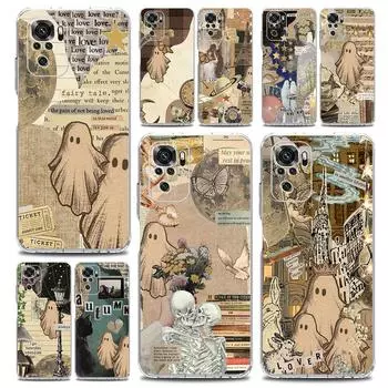 Phone Case For Xiaomi Redmi Note 13 12 5G 9S 9 8 10 11 Pro Plus 4G 9T 13C 12C10C 9C 9A 7 Clear Cover Cute Little Ghost Redmi 12C