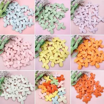 Phone Chain Bead 20pcs Macaron Material DIY Cream Butterfly Beads 21.5 x 29.2mm Loose Beads Earring Accessories Acrylic Handmade Accessories оранжевый