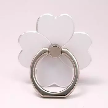 Phone Ring Holder Adsorption Strong Rotation 360 Degrees Free Bracket Anti-slip Alloy Support Stable Flower Shape AVE белый