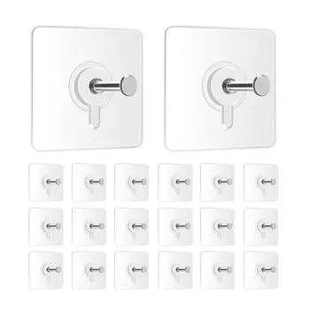 Photo Frame Hooks for Wall Without Drilling, 20 Pack Self Adhesive Hooks for Wall Heavy Duty Strong Nail Free for Hanging Photo Frame