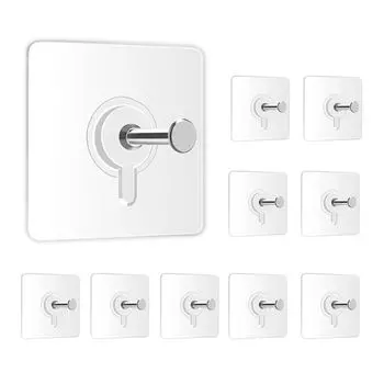 Photo Frame Hooks for Wall Without Drilling, 10 Pack Self Adhesive Hooks for Wall Heavy Duty Strong Nail Free for Hanging Photo Frame