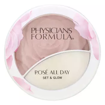 Physicians Formula, Ros All Day, Set & Glow, осветляющая пудра и увлажняющий бальзам, 1711500 Brightening Rose, 1 шт.