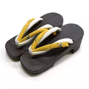 Pido Swallow Two Long Easy to walk Hard to get S M L everyday healthy [kimonocafe] Women s Geta, Yukata, Heel, Embroidery, Stones, Seller, in, sore, горчичный