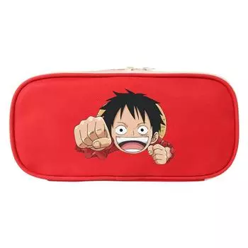 Piece One Pattern Printing Canvas Stationery Bag Student Pencil Fashion Case Red 1
