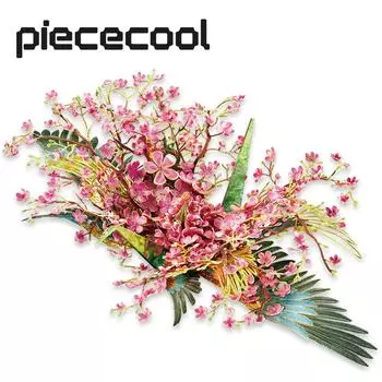 Piececool 3D металлическая головоломка, модель, строительные наборы-Feach Blossm Crane, сделай сам, игрушка-головоломка, рождественские подарки на день рождения для взрослых