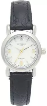 [Pierretalamon] Pierretalamon Watch 1 Point Natural Diamond Natural Shell Dial Leather Band Watch Silver x Black PT-7300L-1 Women s