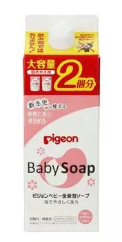 Pigeon Baby Пенящееся мыло для всего тела с детским цветочным ароматом, сменная насадка 2 раза по 800 мл