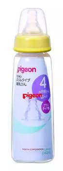 Pigeon Breastfeeding Experience Baby Slim Используется в медицинских целях, легкая и прочная бутылка, тип, 240 мл, высококачественный пластик, учреждения,