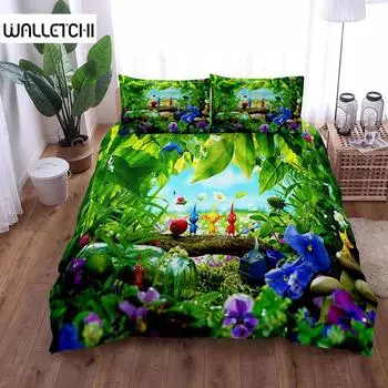 Pikmin Bugs пододеяльник комплект King Queen Double Full Twin Single Size комплект постельного белья EU single(135x200cm)