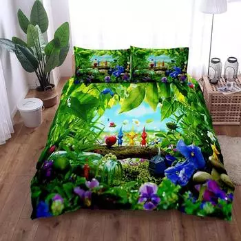Pikmin Bugs пододеяльник комплект King Queen Double Full Twin Single Size комплект постельного белья EU Single 135x200cm