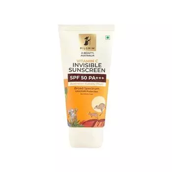 Pilgrim Vitamin C Invisible Sunscreen SPF 50 PA+++ для женщин и мужчин | Широкий спектр, защита от UVA/UVB | Без белого налета | Для всех типов кожи | 45 мл