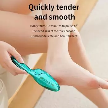 Пилка для ног Veins Grain Foot Grinder с эргономичной ручкой из наностекла, скраб для ног для легкого удаления мозолей, удаления огрубевшей кожи и мертвых клеток серый