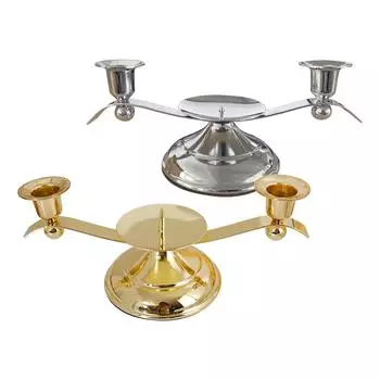 Pillar Candle Holder Candlestick Holder for Dining Room Table Special Events серебряный