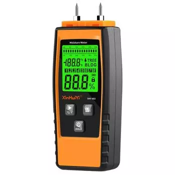 Pin-Type Timber Damp Detector Backlit Display Digital Hygrometer Woodworking Humidity Tester for Building Materials Wood Wall