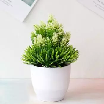 Pine Artificial Plants Bonsai Creative Simulation Fake Flowers Home Decoration Small Tree Potted белый