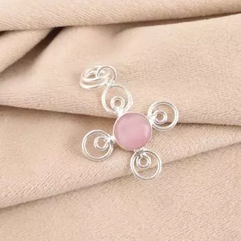 Pink Cat s Eye Gemstone 925 Sterling Silver Jewelry Handmade Fashionable Pendant PP-41-50