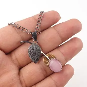 Pink Cat s Eye Pendant 925 Sterling Silver Beautiful Gemstone Jewelry For Gift PP-55-28