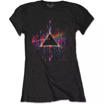 Pink Floyd Dark Side Of The Moon Розовый детский топ с брызгами, черная футболка унисекс S
